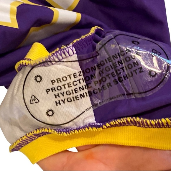 Lakers New #32 Johnson Purple Yellow bodysuit swimsuit sporty halloween costume - Picture 8 of 11